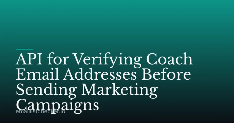 API for Verifying Coach Email Addresses Before Sending Marketing Campaigns