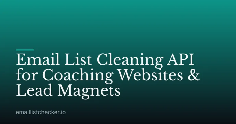 Email List Cleaning API for Coaching Websites & Lead Magnets