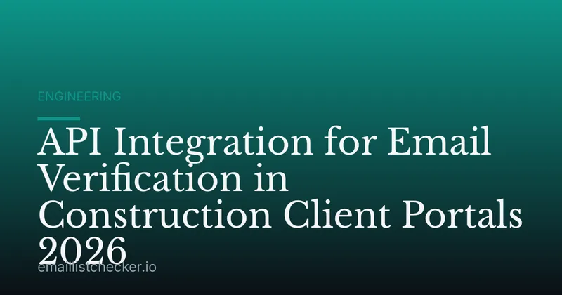 API Integration for Email Verification in Construction Client Portals 2026