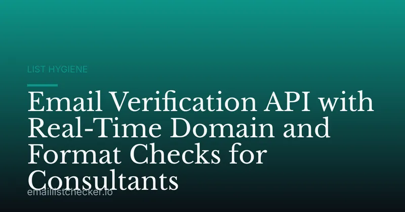 Email Verification API with Real-Time Domain and Format Checks for Consultants