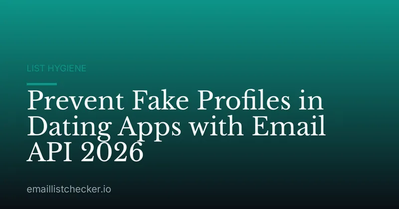 Prevent Fake Profiles in Dating Apps with Email API 2026
