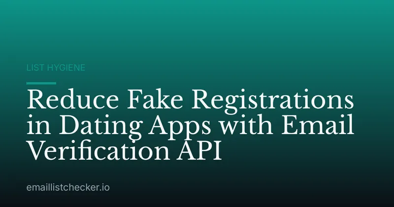 Reduce Fake Registrations in Dating Apps with Email Verification API