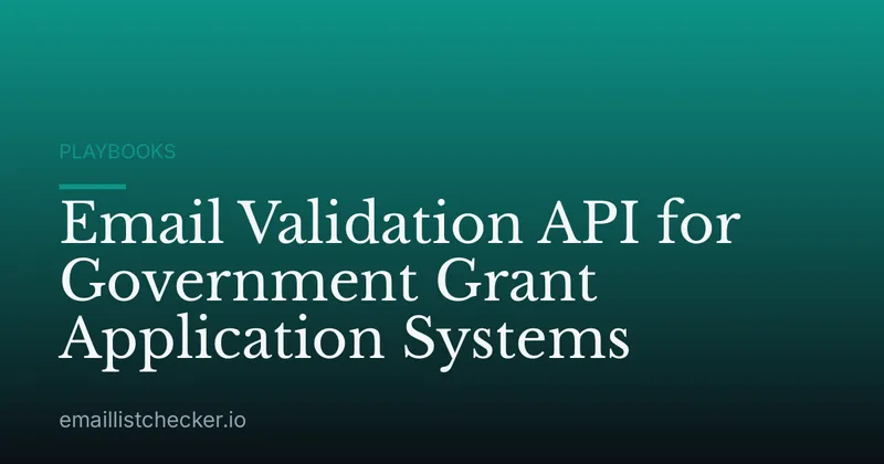 Email Validation API for Government Grant Application Systems