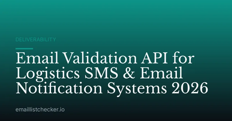 Email Validation API for Logistics SMS & Email Notification Systems 2026