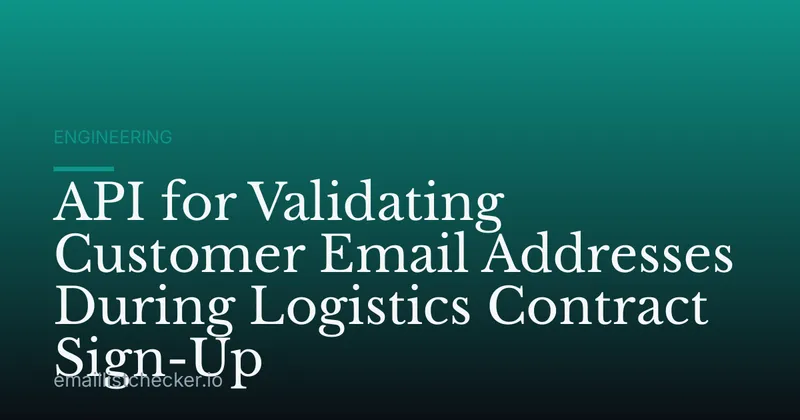 API for Validating Customer Email Addresses During Logistics Contract Sign-Up