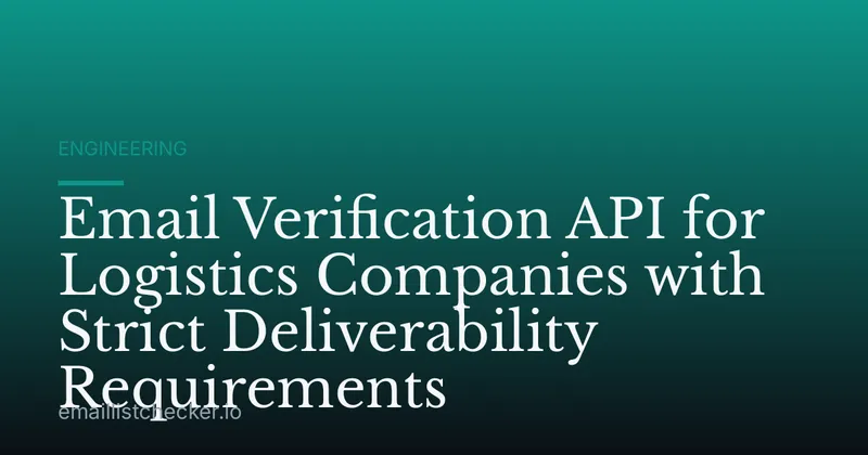 Email Verification API for Logistics Companies with Strict Deliverability Requirements