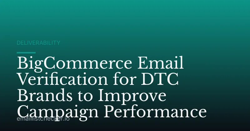 BigCommerce Email Verification for DTC Brands to Improve Campaign Performance