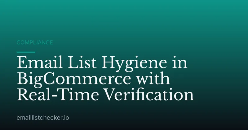 Email List Hygiene in BigCommerce with Real-Time Verification