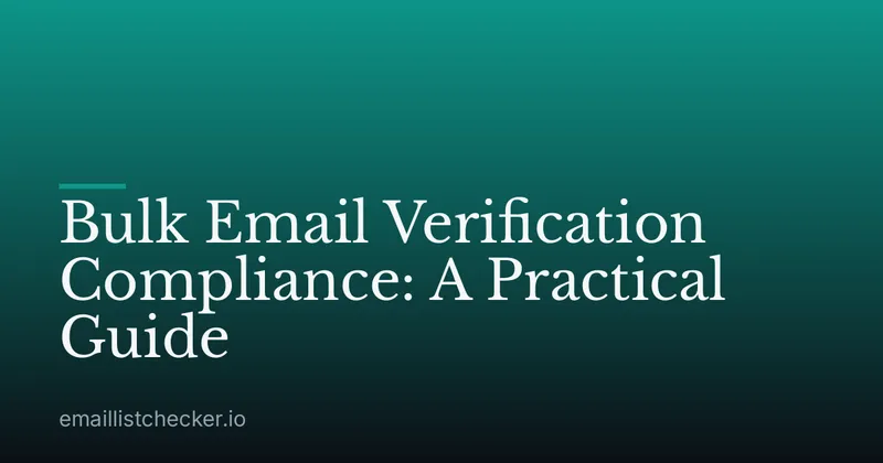 Bulk Email Verification Compliance: A Practical Guide