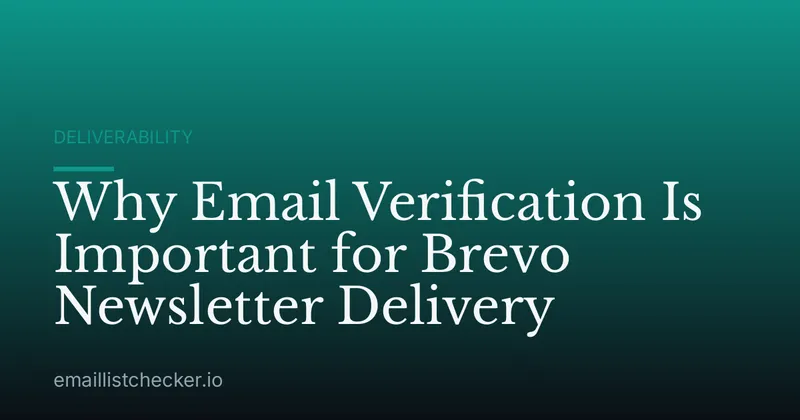 Why Email Verification Is Important for Brevo Newsletter Delivery