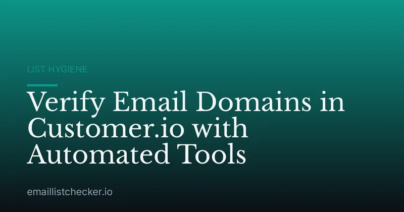 Verify Email Domains in Customer.io with Automated Tools