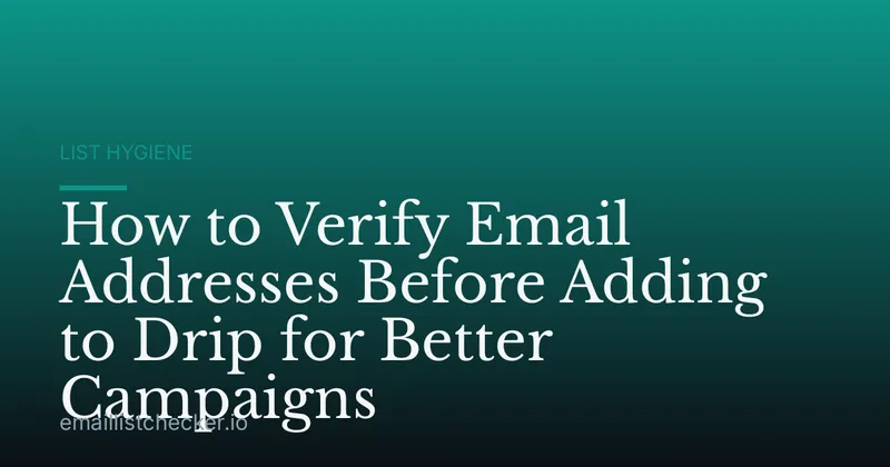 How to Verify Email Addresses Before Adding to Drip for Better Campaigns