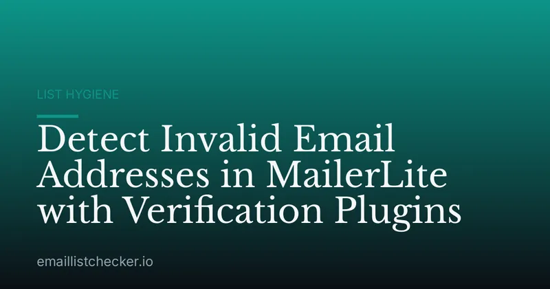 Detect Invalid Email Addresses in MailerLite with Verification Plugins