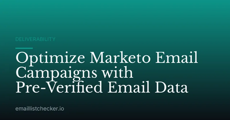 Optimize Marketo Email Campaigns with Pre-Verified Email Data
