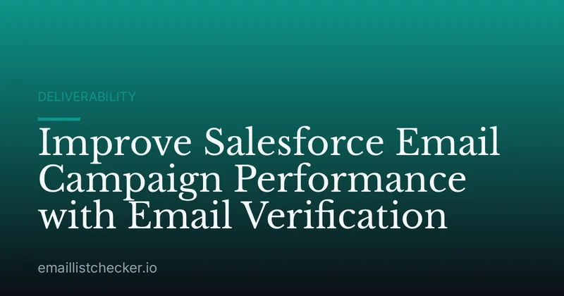 Improve Salesforce Email Campaign Performance with Email Verification