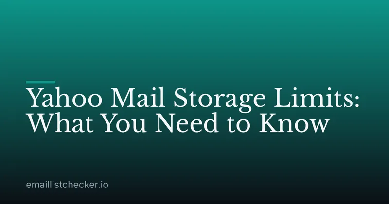Yahoo Mail Storage Limits: What You Need to Know
