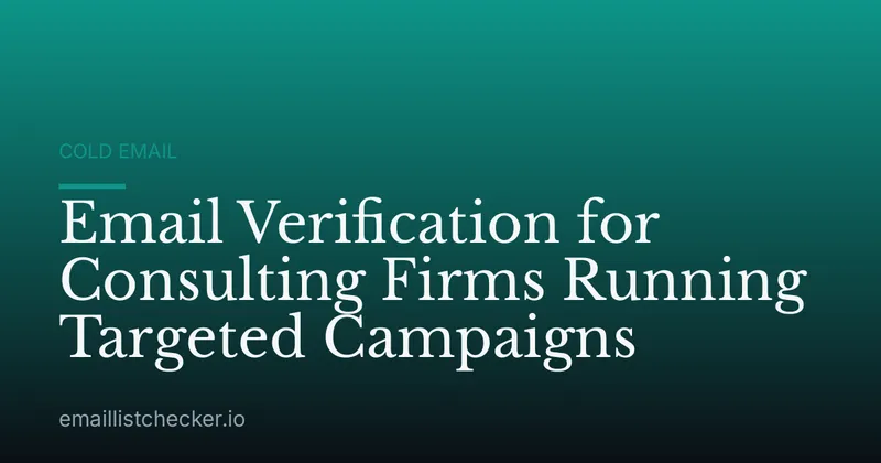 Email Verification for Consulting Firms Running Targeted Campaigns