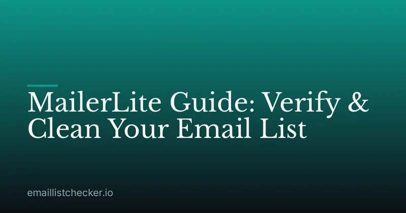 MailerLite Guide: Verify & Clean Your Email List