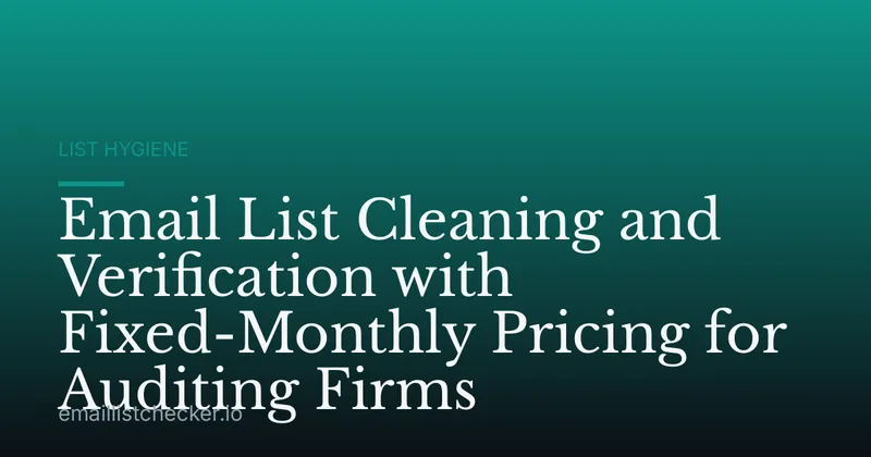 Email List Cleaning and Verification with Fixed-Monthly Pricing for Auditing Firms