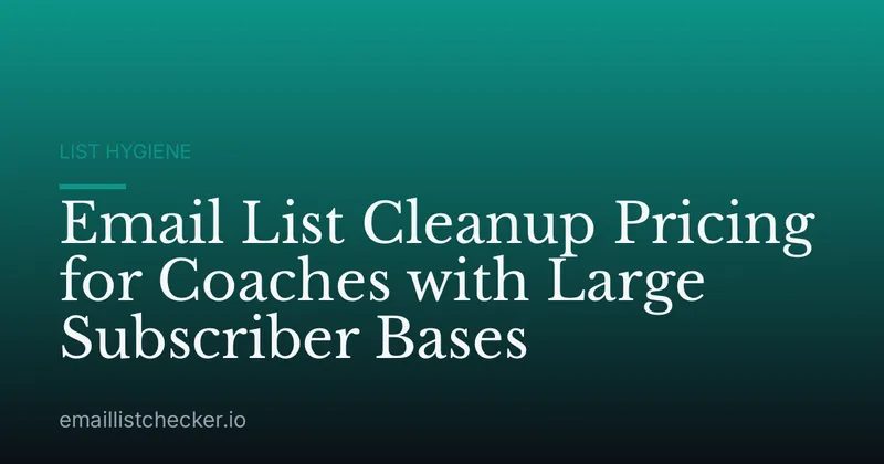 Email List Cleanup Pricing for Coaches with Large Subscriber Bases