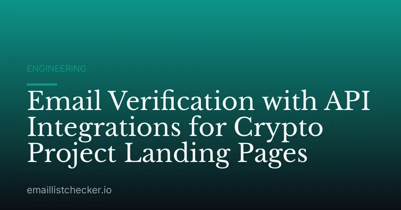 Email Verification with API Integrations for Crypto Project Landing Pages