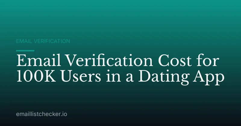 Email Verification Cost for 100K Users in a Dating App