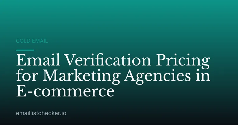 Email Verification Pricing for Marketing Agencies in E-commerce