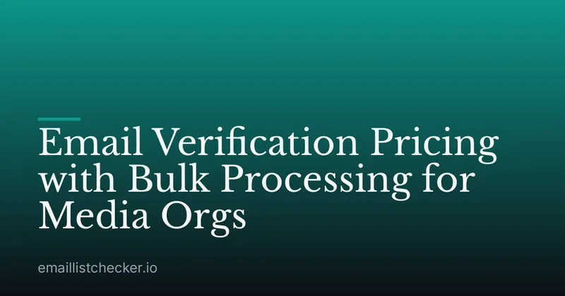 Email Verification Pricing with Bulk Processing for Media Orgs