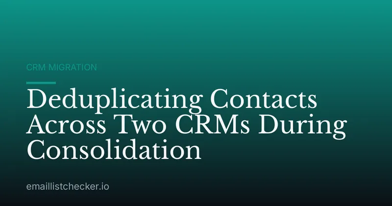 Deduplicating Contacts Across Two CRMs During Consolidation