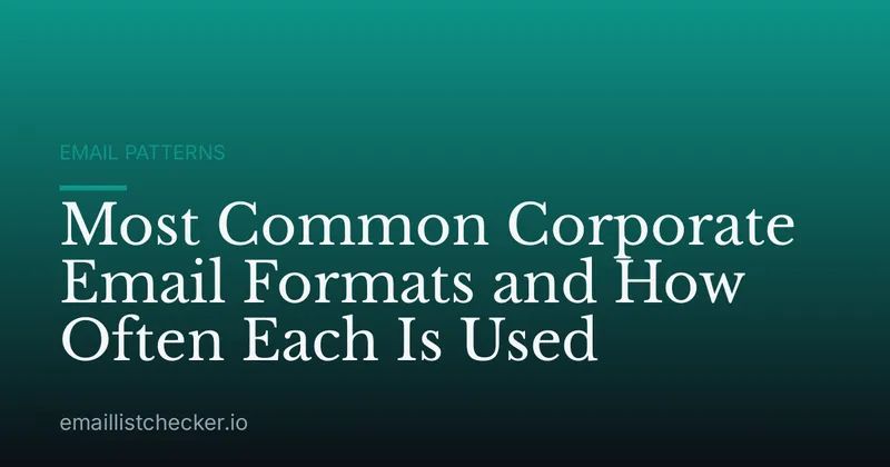 Most Common Corporate Email Formats and How Often Each Is Used