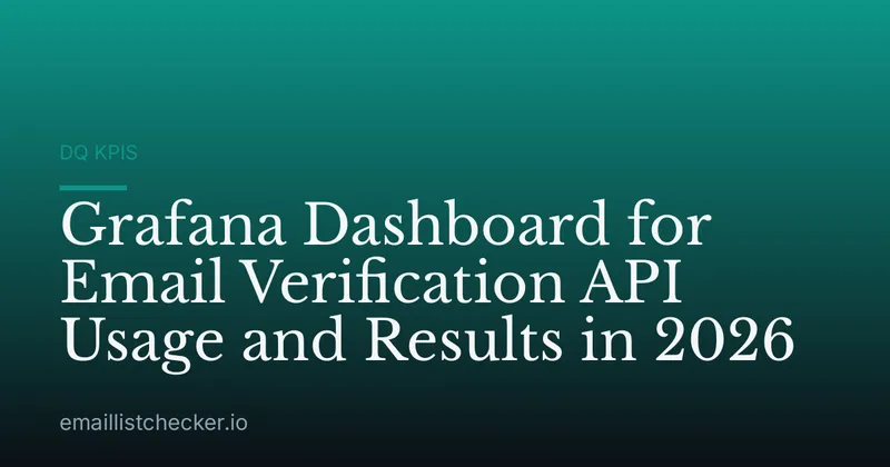 Grafana Dashboard for Email Verification API Usage and Results in 2026