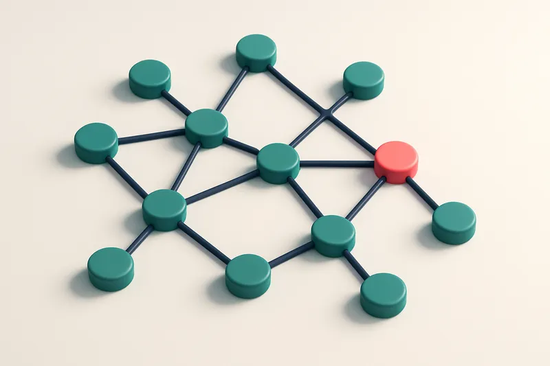 a network of small circular nodes connected by lines