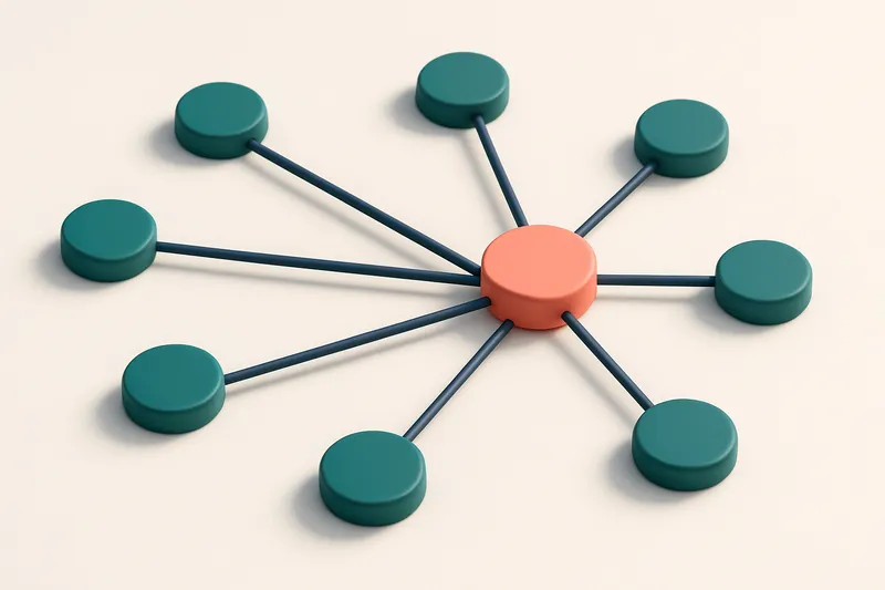 a network of small circular nodes connected by lines