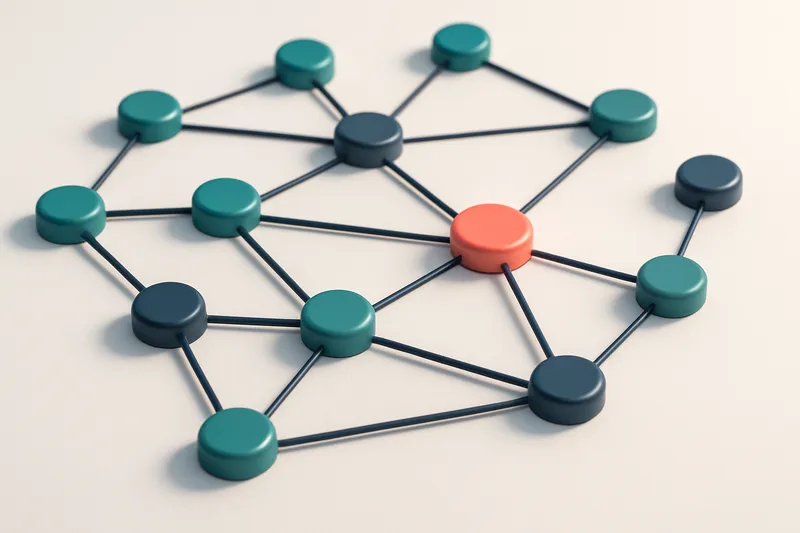 a network of small circular nodes connected by lines