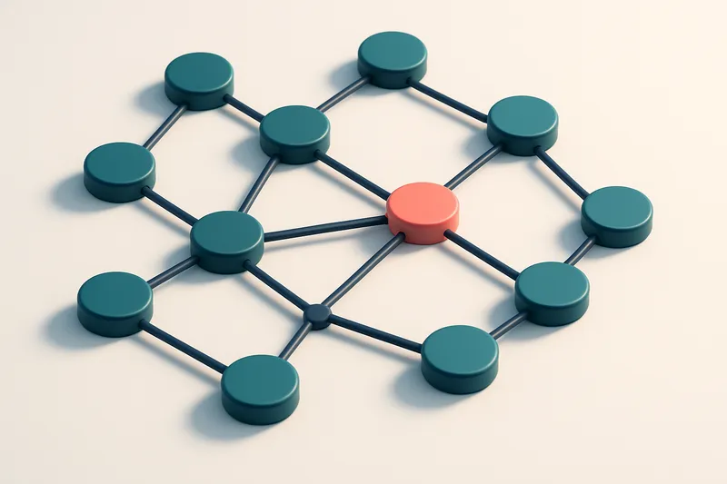 a network of small circular nodes connected by lines