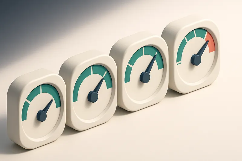 Hero: a row of four gauges with varying levels filled, indicating list health and deliverability scores