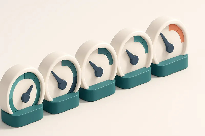 a row of five gauges, each marked with a different status: valid, invalid, catch-all, risky, role-based