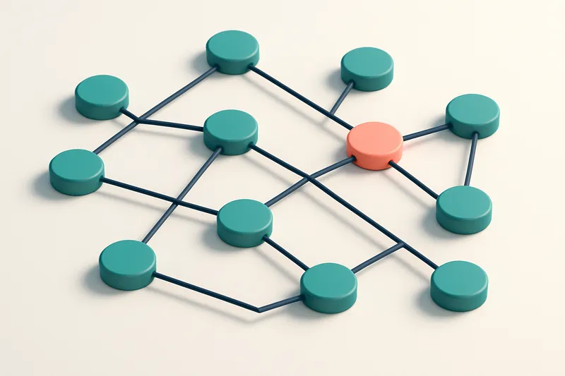 a network of small circular nodes connected by lines