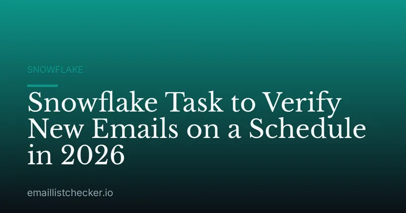 Snowflake Task to Verify New Emails on a Schedule in 2026