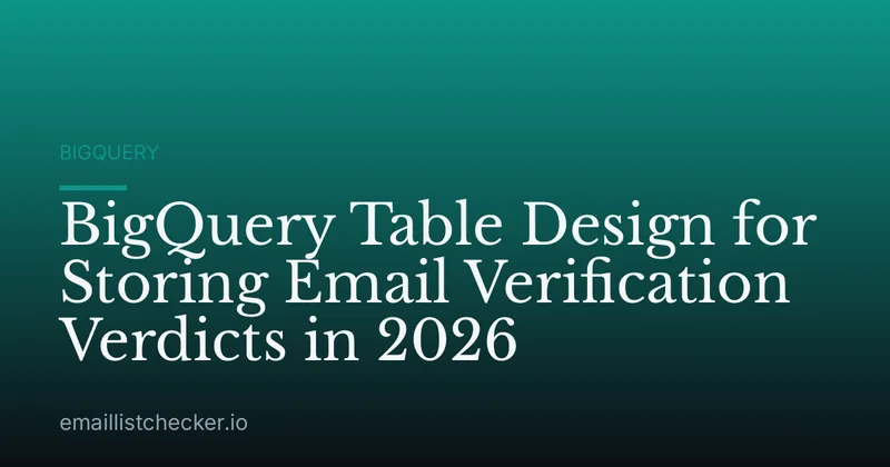 BigQuery Table Design for Storing Email Verification Verdicts in 2026