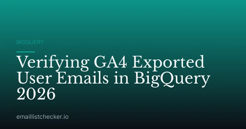 Verifying GA4 Exported User Emails in BigQuery 2026