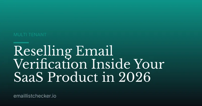 Reselling Email Verification Inside Your SaaS Product in 2026
