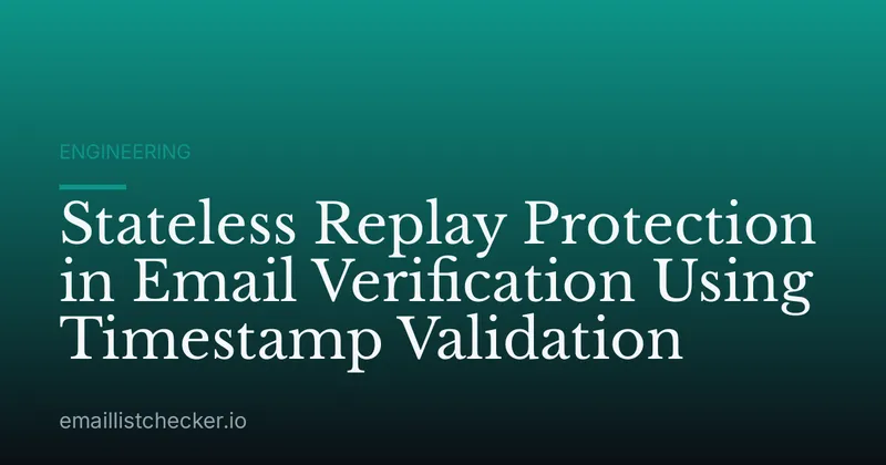Stateless Replay Protection in Email Verification Using Timestamp Validation