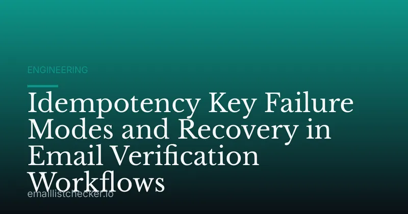Idempotency Key Failure Modes and Recovery in Email Verification Workflows