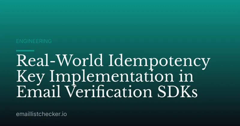 Real-World Idempotency Key Implementation in Email Verification SDKs