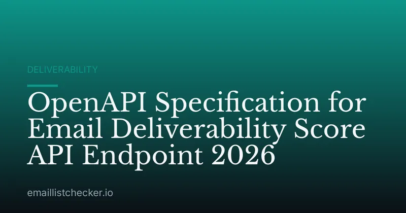 OpenAPI Specification for Email Deliverability Score API Endpoint 2026