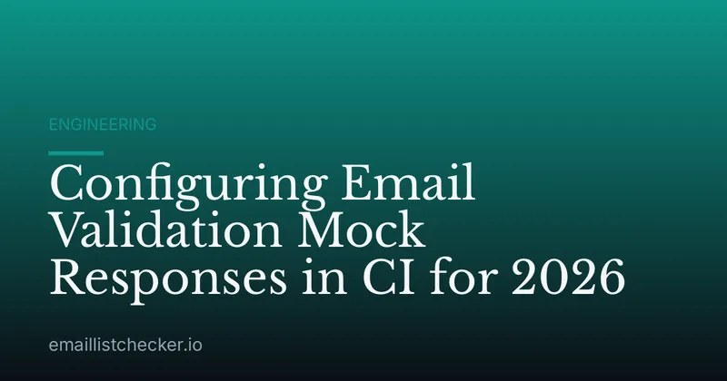 Configuring Email Validation Mock Responses in CI for 2026