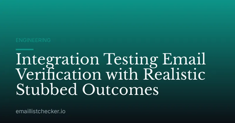 Integration Testing Email Verification with Realistic Stubbed Outcomes
