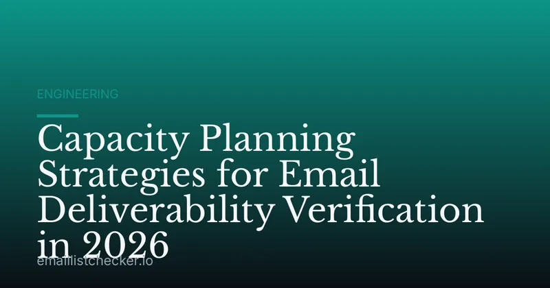 Capacity Planning Strategies for Email Deliverability Verification in 2026