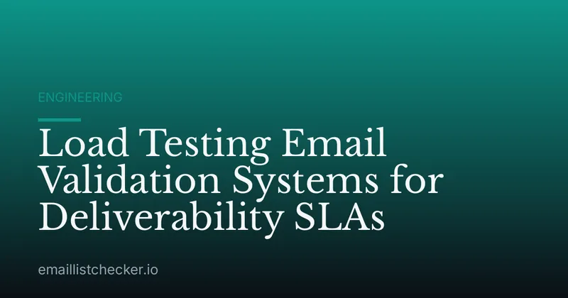 Load Testing Email Validation Systems for Deliverability SLAs